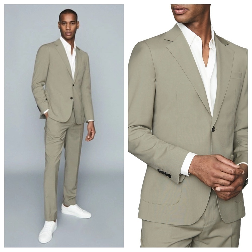 New! Reiss men’s Fantasy Slim fit notch lapel blazer pistachio NWOT nbnn